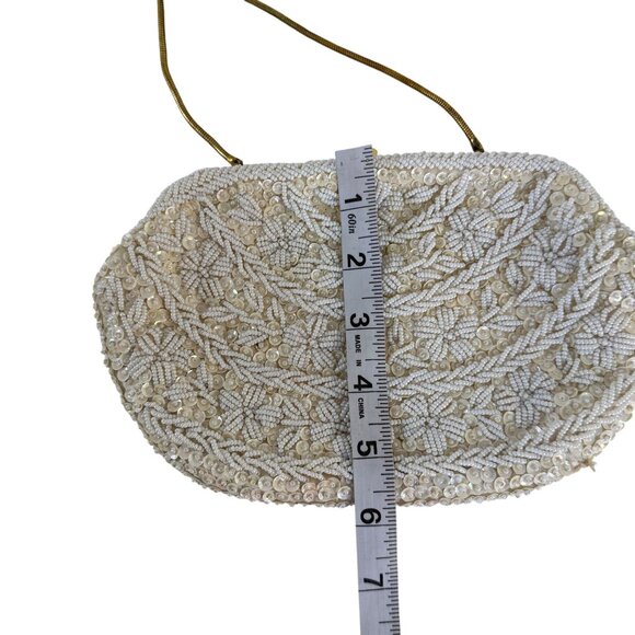 Vintage Comfort Trademark Yung Kee Womens Beaded/Sequins Silk Floral Handbag - Picture 10 of 10